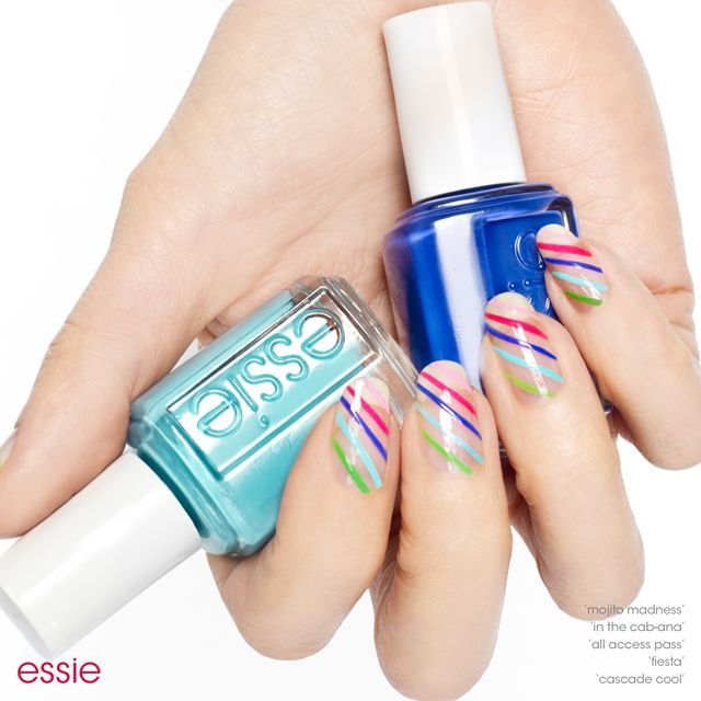 Easter Nail Art: Pastel and White Stripes! - of Faces and Fingers