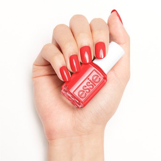 With Polish Nail Coral - Essie Love Red - Handmade