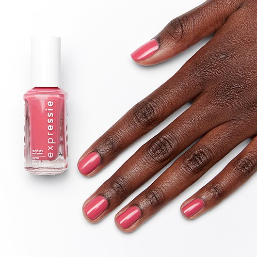 crave the chaos - juicy pink nail polish - dry essie quick