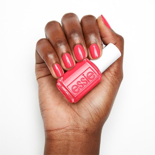 cute as a button & essie nail color pink polish - persimmon nail 