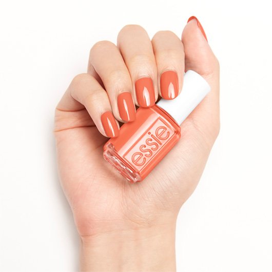 & essie polish, fling color - nail peach coral nail resort - lacquer