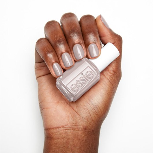 essie stitch polish - color a gray light & nail - nail without