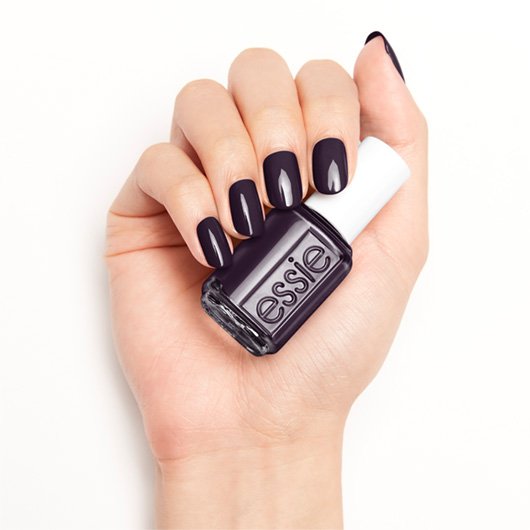 luxedo - dark black nail polish color nail - purple & essie