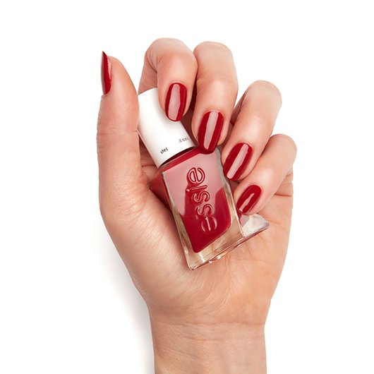 gown longwear paint the polish red, gel couture nail essie