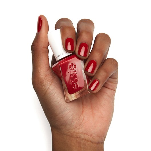 the polish couture red, essie longwear nail paint gel gown