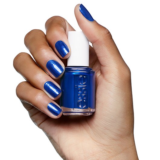 aruba blue color - essie polish & nail - nail metallic blue