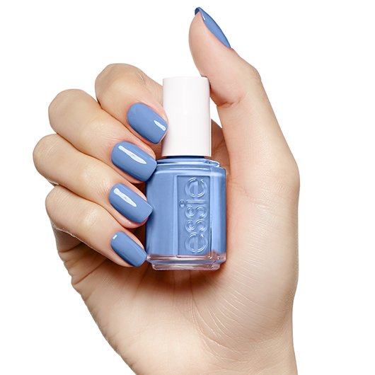 of nail - luxury lapiz color & light polish blue essie - nail ocean