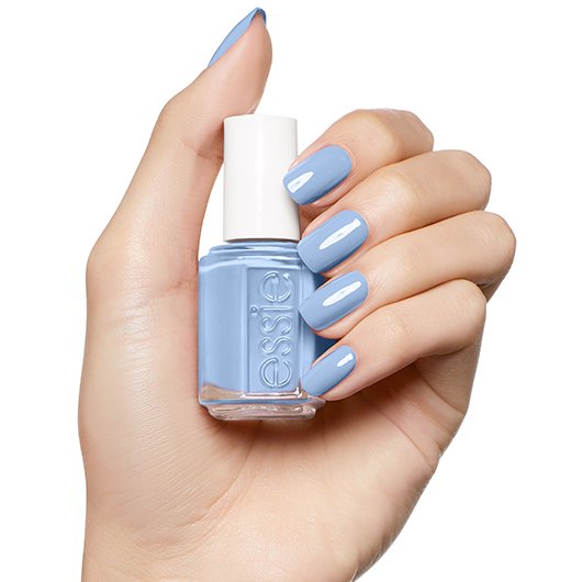 water - polish blue essie - happy nail salt nail color light &