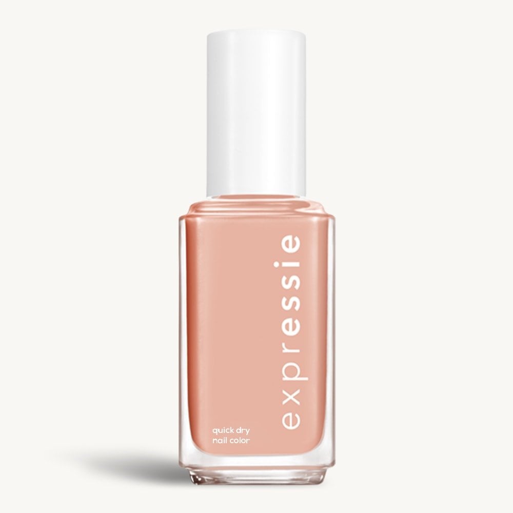 Sleek bottle of Essie Expressie quick-dry nail polish in 'Buns Up' against a clean white background.
